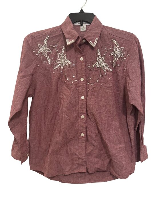 Jane Ashley Tops - Vintage Jane Ashley Womens Western button up shirt size M Pearl Cotton